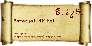 Baranyai Ábel névjegykártya