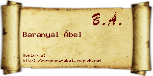 Baranyai Ábel névjegykártya