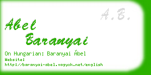 abel baranyai business card