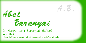 abel baranyai business card